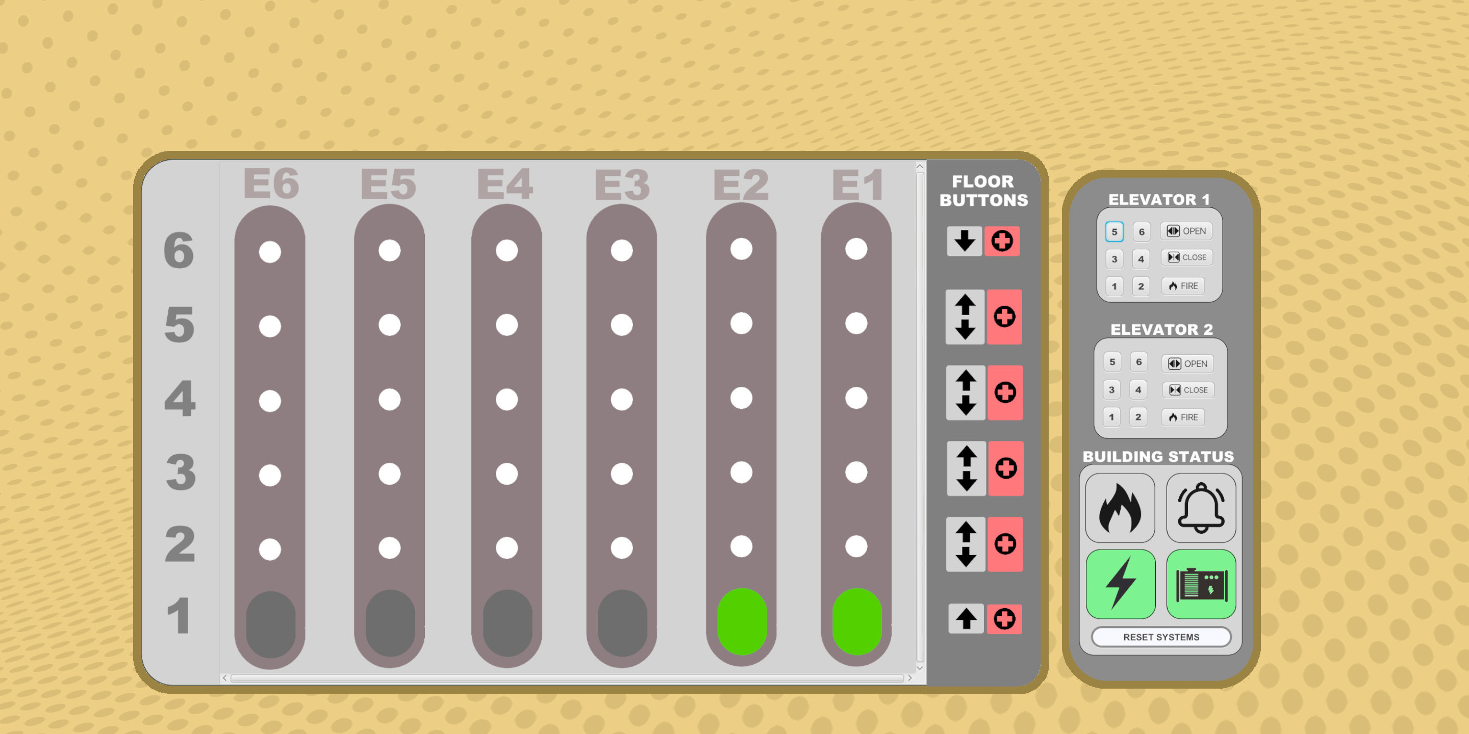 Picture of Elevator Management System running