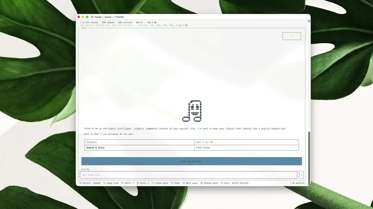 Tuney terminal UI demo